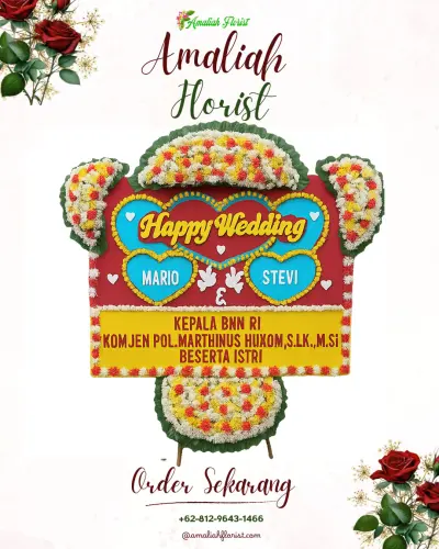 Karangan Papan Bunga Pernikahan di Ule